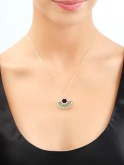 Złoty naszyjnik z masą perłową - skarabeusze