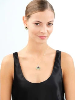 Złoty naszyjnik z masą perłową - skarabeusze