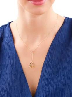 Złoty naszyjnik z masą perłową