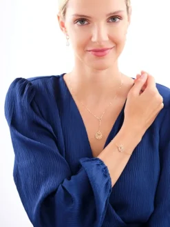 Złoty naszyjnik z masą perłową