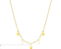 Złoty naszyjnik z masą perłową, ankier - gwiazdy