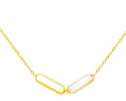 Złoty naszyjnik z masą perłową