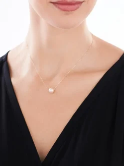 Złoty naszyjnik z perłą, ankier - kulka