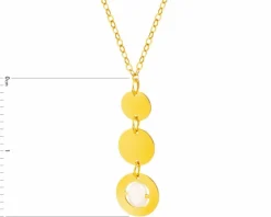 Złoty naszyjnik z perłą, ankier - koła