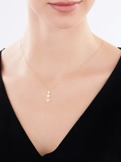 Złoty naszyjnik z perłą, ankier - koła