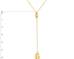 Złoty naszyjnik z perłami, ankier