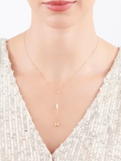 Złoty naszyjnik z perłami, ankier