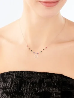 Złoty naszyjnik ze szkłem, ankier - serce