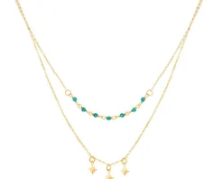 Złoty naszyjnik ze szkłem, ankier - gwiazdy