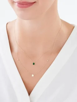 Złoty naszyjnik ze szkłem, ankier - gwiazda