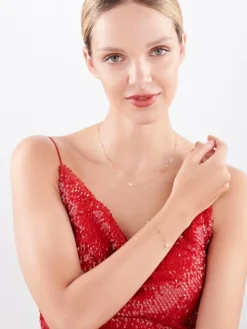 Złoty naszyjnik ze szkłem, ankier