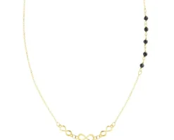 Złoty naszyjnik ze szkłem szlifowanym, ankier - nieskończoności