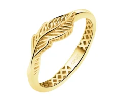 Złoty pierścionek - liść