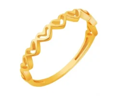 Złoty pierścionek - serca