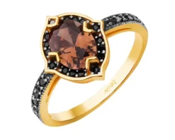 Złoty pierścionek z cyrkoniami