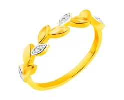 Złoty pierścionek z cyrkoniami