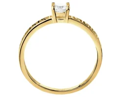 Złoty pierścionek z cyrkonią