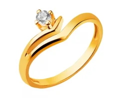 Złoty pierścionek z cyrkoniami