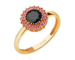 Złoty pierścionek z cyrkoniami