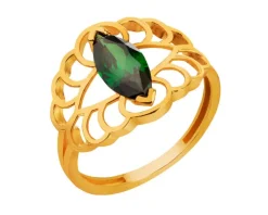 Złoty pierścionek z cyrkonią