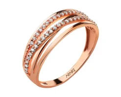 Złoty pierścionek z cyrkoniami