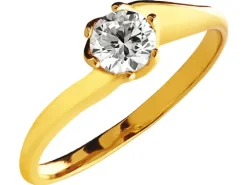 Złoty pierścionek z cyrkonią