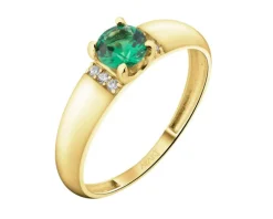 Złoty pierścionek z cyrkoniami