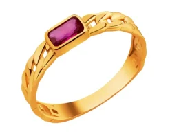 Złoty pierścionek z cyrkonią