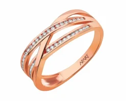 Złoty pierścionek z cyrkoniami