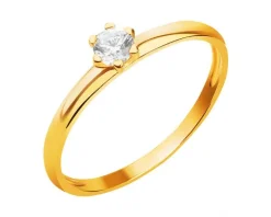 Złoty pierścionek z cyrkonią