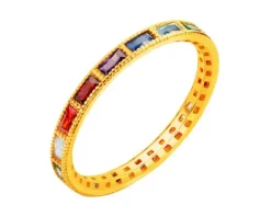 Złoty pierścionek z cyrkoniami - Eternity