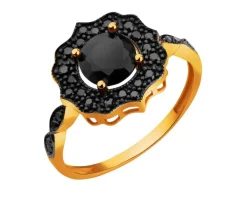 Złoty pierścionek z cyrkoniami