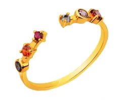 Złoty pierścionek z cyrkoniami