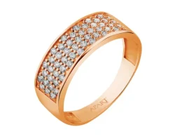 Złoty pierścionek z cyrkoniami