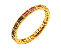 Złoty pierścionek z cyrkoniami - Eternity