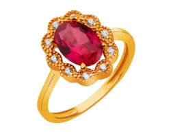 Złoty pierścionek z cyrkoniami