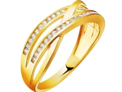 Złoty pierścionek z cyrkoniami