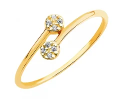 Złoty pierścionek z cyrkoniami