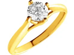 Złoty pierścionek z cyrkonią