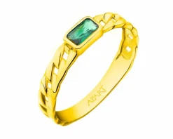 Złoty pierścionek z cyrkonią