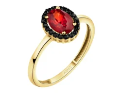 Złoty pierścionek z cyrkoniami