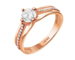 Złoty pierścionek z cyrkoniami