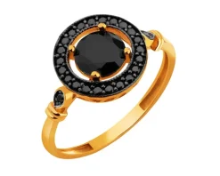 Złoty pierścionek z cyrkoniami