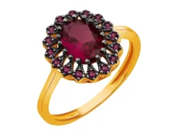 Złoty pierścionek z cyrkoniami