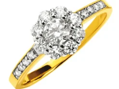 Złoty pierścionek z cyrkoniami