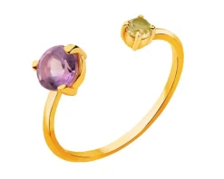 Złoty pierścionek z cyrkoniami