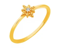 Złoty pierścionek z cyrkonią - gwiazda