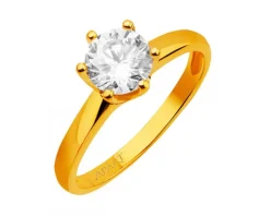 Złoty pierścionek z cyrkonią