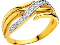 Złoty pierścionek z cyrkoniami