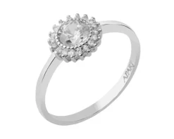 Złoty pierścionek z cyrkoniami